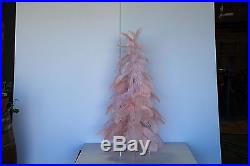 1920's Style Vintage Ostrich Feather Christmas Tree 60'' Real Pink Ostrich 5ft