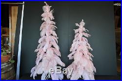 1920's Style Vintage Ostrich Feather Christmas Tree 60'' Real Pink Ostrich 5ft