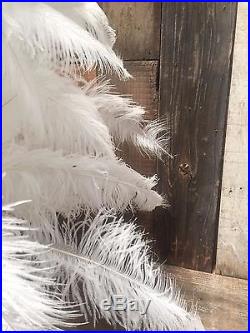 1920's Style Vintage Real Mixed Feather Christmas Tree 5' White Ostrich & Duck