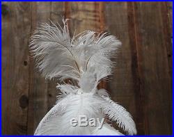 1920's Style White Vintage Real Feather Christmas Tree 3ft Ostrich Feather 36'