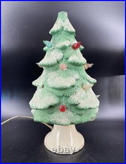 1930's Glolite PAPER MACHE LIGHTED Vintage CHRISTMAS TREE Chalkware (READ)