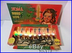1940's Vintage Bubble Lights Set # 509 Christmas Tree Lights with Box Working