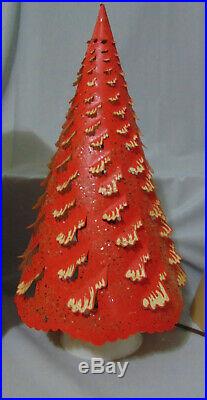 1950's Vintage Econolite RED CHRISTMAS TREE Roto Vue MOTION LIGHT Lamp