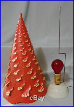 1950's Vintage Econolite RED CHRISTMAS TREE Roto Vue MOTION LIGHT Lamp