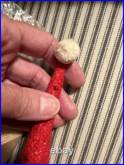 1950's Vintage Western Germany Santa Christmas Tree Topper Blue Blown Glass 14