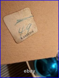 1950's Vintage Western Germany Santa Christmas Tree Topper Blue Blown Glass 14 1950's Vintage Western Germany Santa Christmas Tree Topper Blue Blown Glass 14