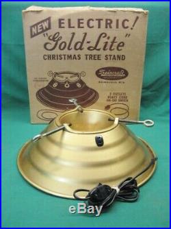 1960's Vintage SPINCRAFT GOLD LITE Christmas Tree Stand Non Rotating Stand