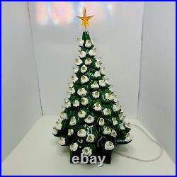 1970's Vintage 19 HOLLAND MOLD CERAMIC CHRISTMAS TREE with Star Base