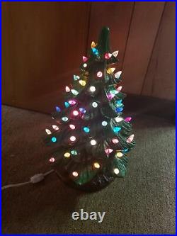 1970's Vintage Ceramic Christmas Tree 17 Lights ORIGINAL RARE