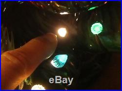 1970s Vtg Large 21 2pc Green Ceramic Light Up Holiday Christmas Tree w 3-Stars