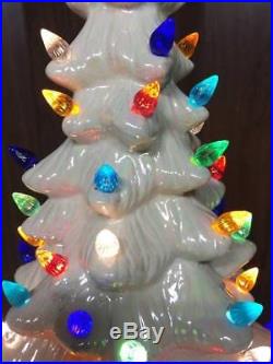 1974 Vintage 20 Iridescent Pearlized White Holland Mold Ceramic Christmas Tree