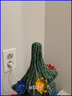 1975 Vintage Ceramic Christmas Tree Lighted with Base 16.5 Inches Tall 1975 Vintage Ceramic Christmas Tree Lighted with Base 16.5 Inches Tall