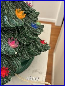 1975 Vintage Ceramic Christmas Tree Lighted with Base 16.5 Inches Tall 1975 Vintage Ceramic Christmas Tree Lighted with Base 16.5 Inches Tall