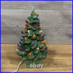 1977 Vintage Mold Ceramic Lighted Christmas Tree 12 Tall