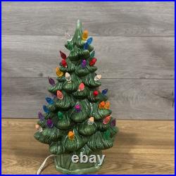 1977 Vintage Mold Ceramic Lighted Christmas Tree 12 Tall