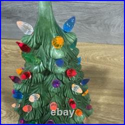 1977 Vintage Mold Ceramic Lighted Christmas Tree 12 Tall