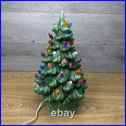 1977 Vintage Mold Ceramic Lighted Christmas Tree 12 Tall
