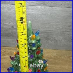 1977 Vintage Mold Ceramic Lighted Christmas Tree 12 Tall