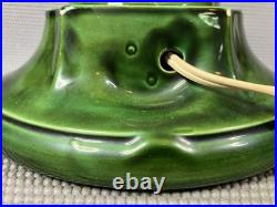 1982 Vintage 2 Piece 16 Ceramic Lighted Christmas Tree Green with Holly Base Nice