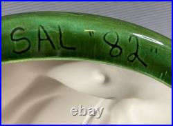 1982 Vintage 2 Piece 16 Ceramic Lighted Christmas Tree Green with Holly Base Nice