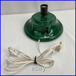 1982 Vintage 2 Piece 16 Ceramic Lighted Christmas Tree Green with Holly Base Nice