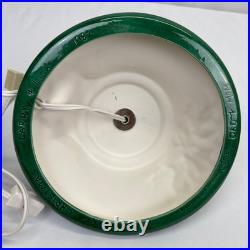 1982 Vintage 2 Piece 16 Ceramic Lighted Christmas Tree Green with Holly Base Nice