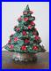 1990 Cutest Vintage Nowell Mold Ceramic Christmas Tree 8.5 Fraser Fir Red Light