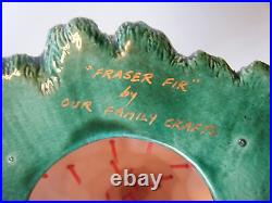 1990 Cutest Vintage Nowell Mold Ceramic Christmas Tree 8.5 Fraser Fir Red Light