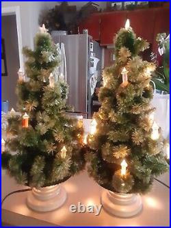 2 Vintage GloLite Christmas Tree on Lighted Base, 18 inch, with Original Boxes