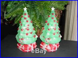 (2) vintage 1981 CHRISTMAS TREE BLOW MOLD lights Carolina Enterprises