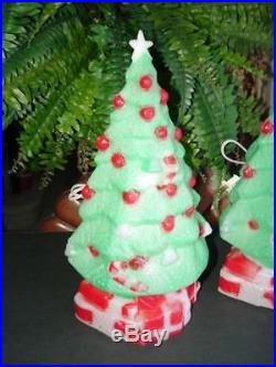 (2) vintage 1981 CHRISTMAS TREE BLOW MOLD lights Carolina Enterprises