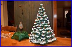 20 116 light ceramic flocked Christmas tree-mid century vintage