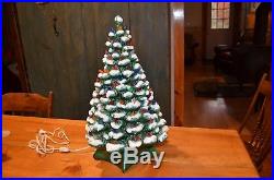 20 116 light ceramic flocked Christmas tree-mid century vintage