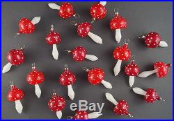 20 VINTAGE BLOWN GLASS MUSHROOMS Christmas tree Ornaments (# 7118)