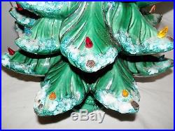 20 Vintage Atlantic Mold Ceramic Snow Capped Christmas Tree blue Glaze 1960s