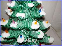 20 Vintage Atlantic Mold Ceramic White Snow Capped Christmas Tree 52 Lights'74