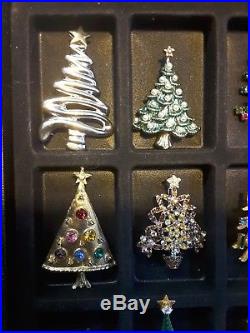 20 Vintage Christmas Tree Brooch Pins Lot Some Signed Weiss, Art, Mamselle