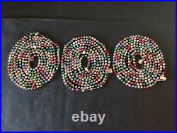 22 Ft. Vtg Mercury Glass 1/4 Multi-color Feather Tree Garland Christmas Japan