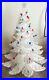 23 Vintage White with Gold Accents Lighted Ceramic Christmas Tree with Base 1970