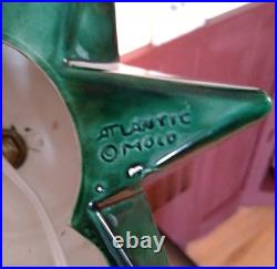 24 Atlantic Mold Ceramic Flocked Christmas Tree Slim Lighted Birds Snow Vintage