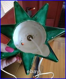 24 Atlantic Mold Ceramic Flocked Christmas Tree Slim Lighted Birds Snow Vintage