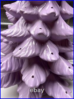 24 Purple Lighted Ceramic Christmas Tree Atlantic mold RARE! Vintage Unique