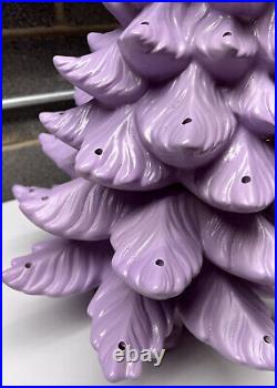 24 Purple Lighted Ceramic Christmas Tree Atlantic mold RARE! Vintage Unique