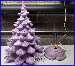 24 Purple Lighted Ceramic Christmas Tree Atlantic mold RARE! Vintage Unique