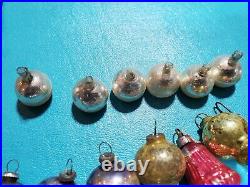 24 Tiny Antique Miniature Mini Feather Tree Japan Embossed Glass Xmas Ornament