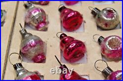 24 VTG Glass Feather Tree Tiny Lantern Indent Bell Cone Christmas Ornament Japan
