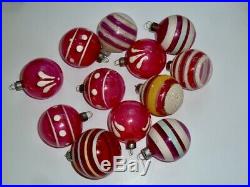 24 Vintage Christmas Tree Glass Ball Ornaments World War Ww II Era Unsilvered