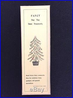 24 Vintage TINY Shackman Japan PINECONE Feather Tree Ornament Christmas IOB RARE