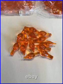 240 Vintage Narco Twinkle Bulbs Orange Star Ceramic Christmas Tree Halloween