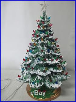 26 Vintage Ceramic Christmas Tree Holland Mold withLights-Snow & Glitter